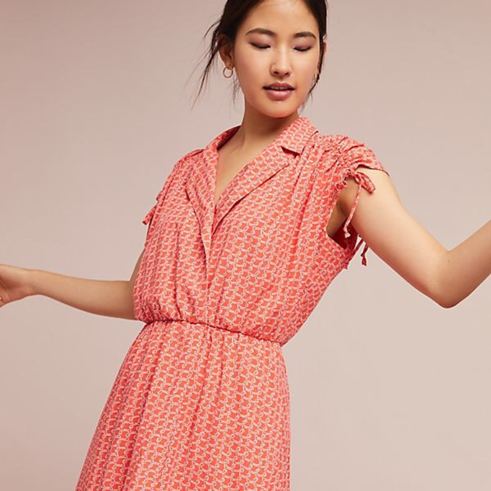 Anthropologie Maeve Carlotta Ruched Shirtdress XS